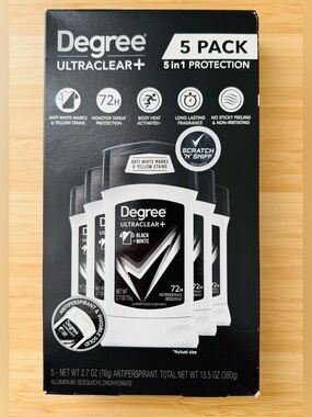 Degree Ultraclear+ 5-Pack Antiperspirant Deodorant - Black & White